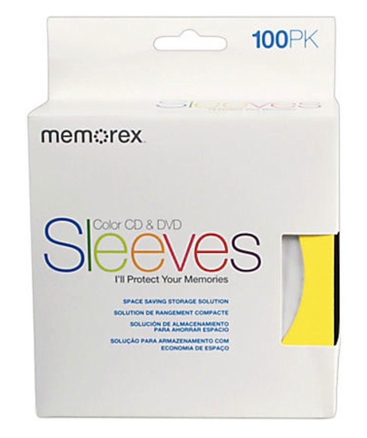 Memorex Assorted Color Paper CD Sleeves with Window & Flap Lot