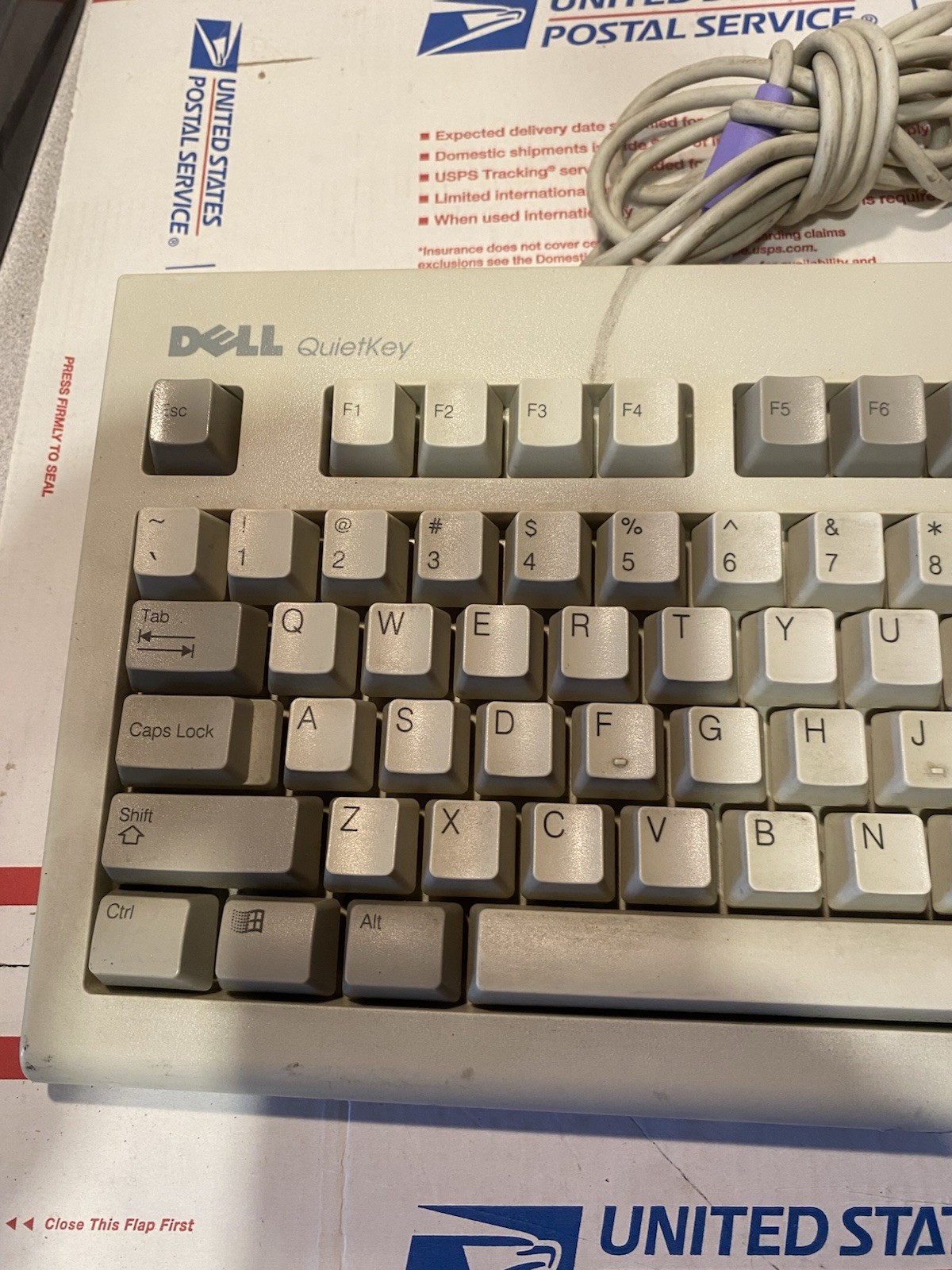 Dell QuietKey RT7D50TW PS/2 Wired Beige Keyboard, English QWERTY