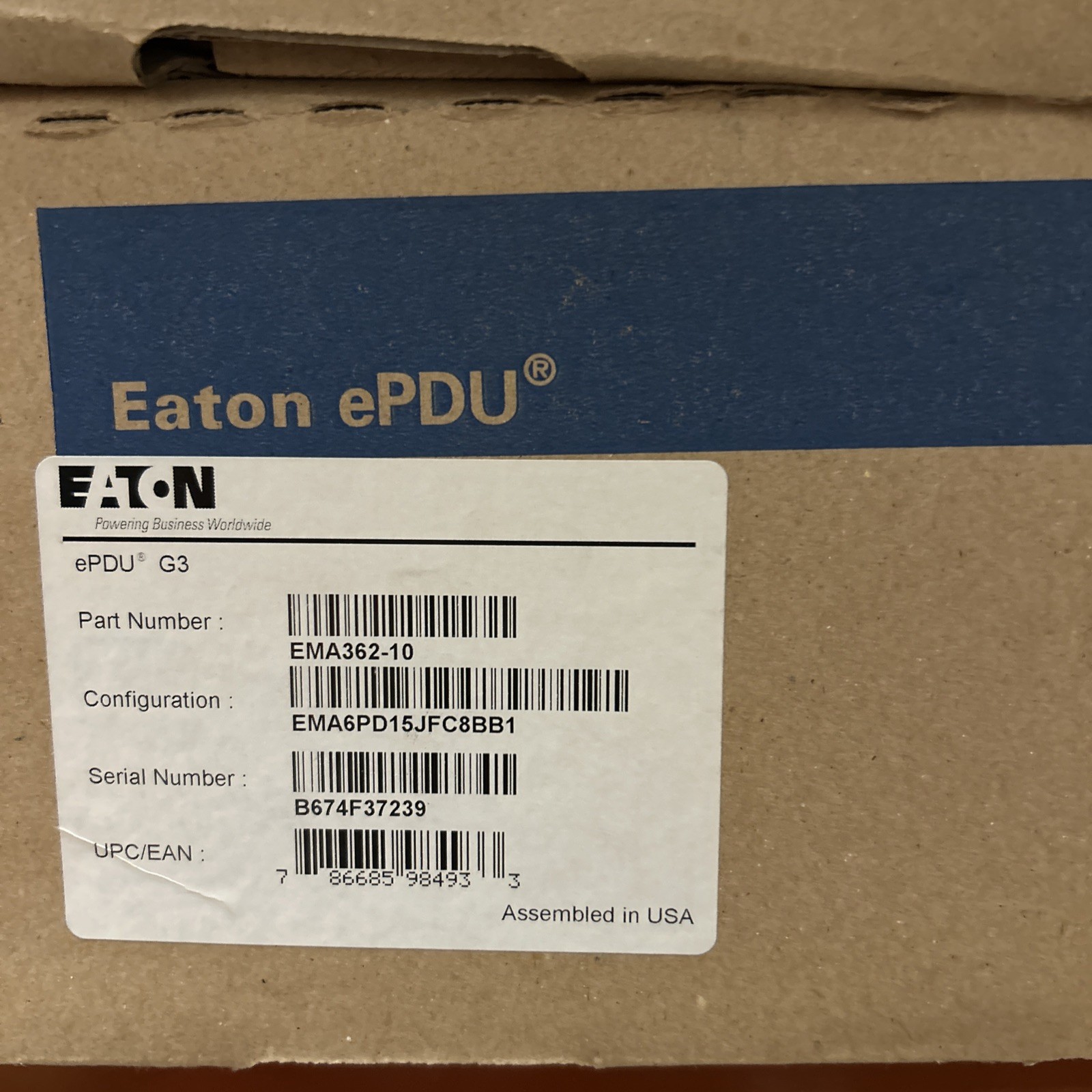 New Eaton Managed Rack PDU – EMA362-10