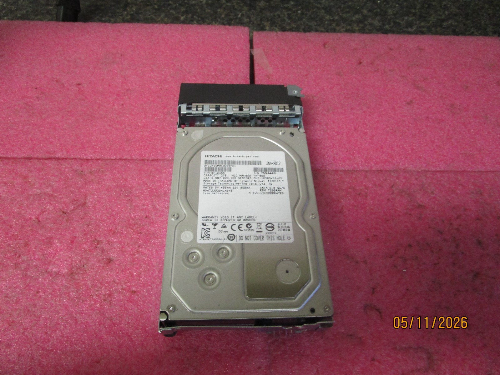 Hitachi HGST 2TB 0F12455 SATA 3.5″ Hard Drive HUA723020ALA640 + Tray – Tested
