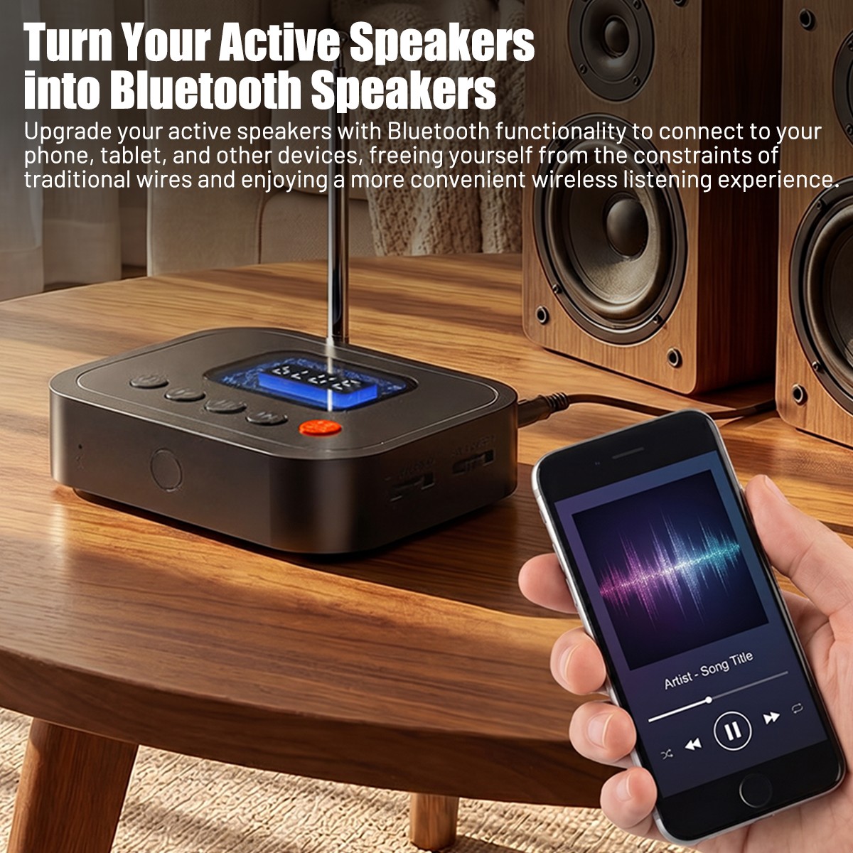 Bluetooth 6.0 Audio Receiver FM Radio 3.5Mm AUX RCA USB/U Disk Bluetooth Adapter