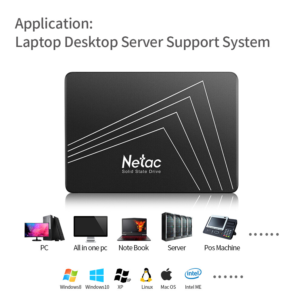 Netac 120GB 240GB 500GB SSD 2.5″ SATA III Internal Solid State Drive 500MB/s lot