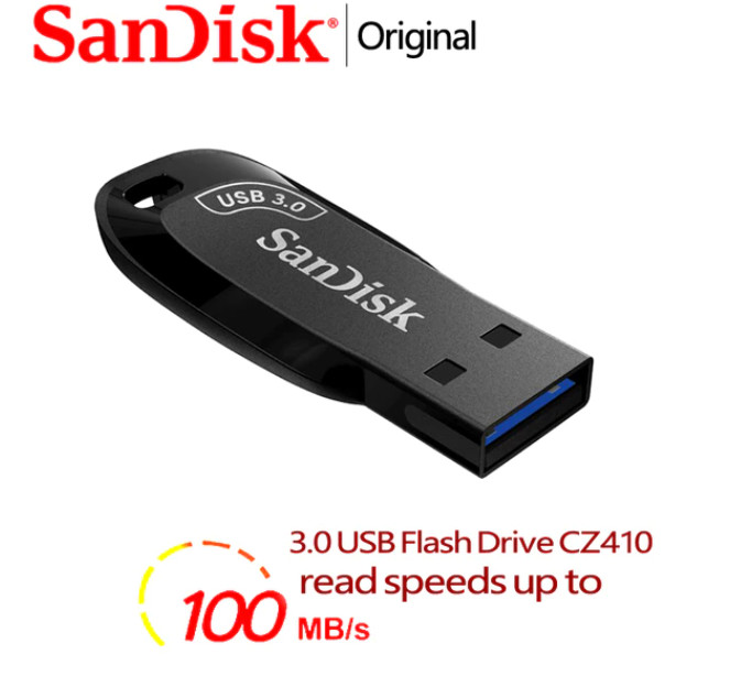 SanDisk Cruzer Glide 128 GB USB 3.0 Flash Drive – Black