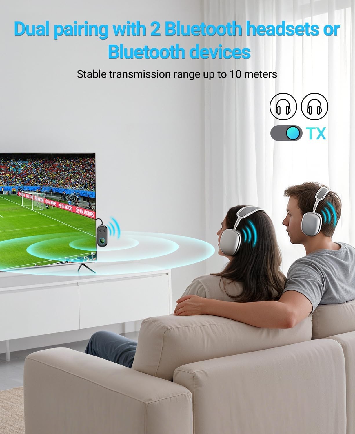 Bluetooth Transmitter Receiver, 3.5MM to Bluetooth 5.3 Transmitter, 2-in-1 Airpl
