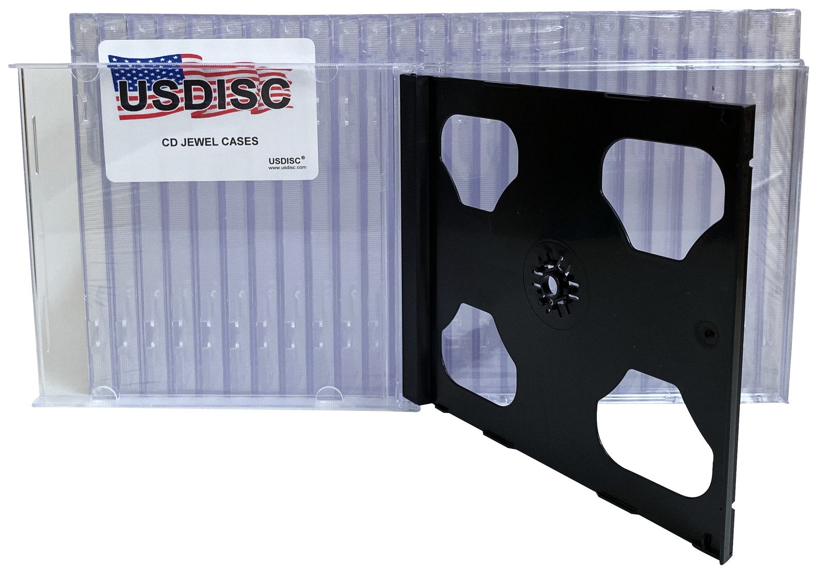 50 USDISC CD Jewel Cases Standard 10.4mm, Double 2 Disc (Black) Lot