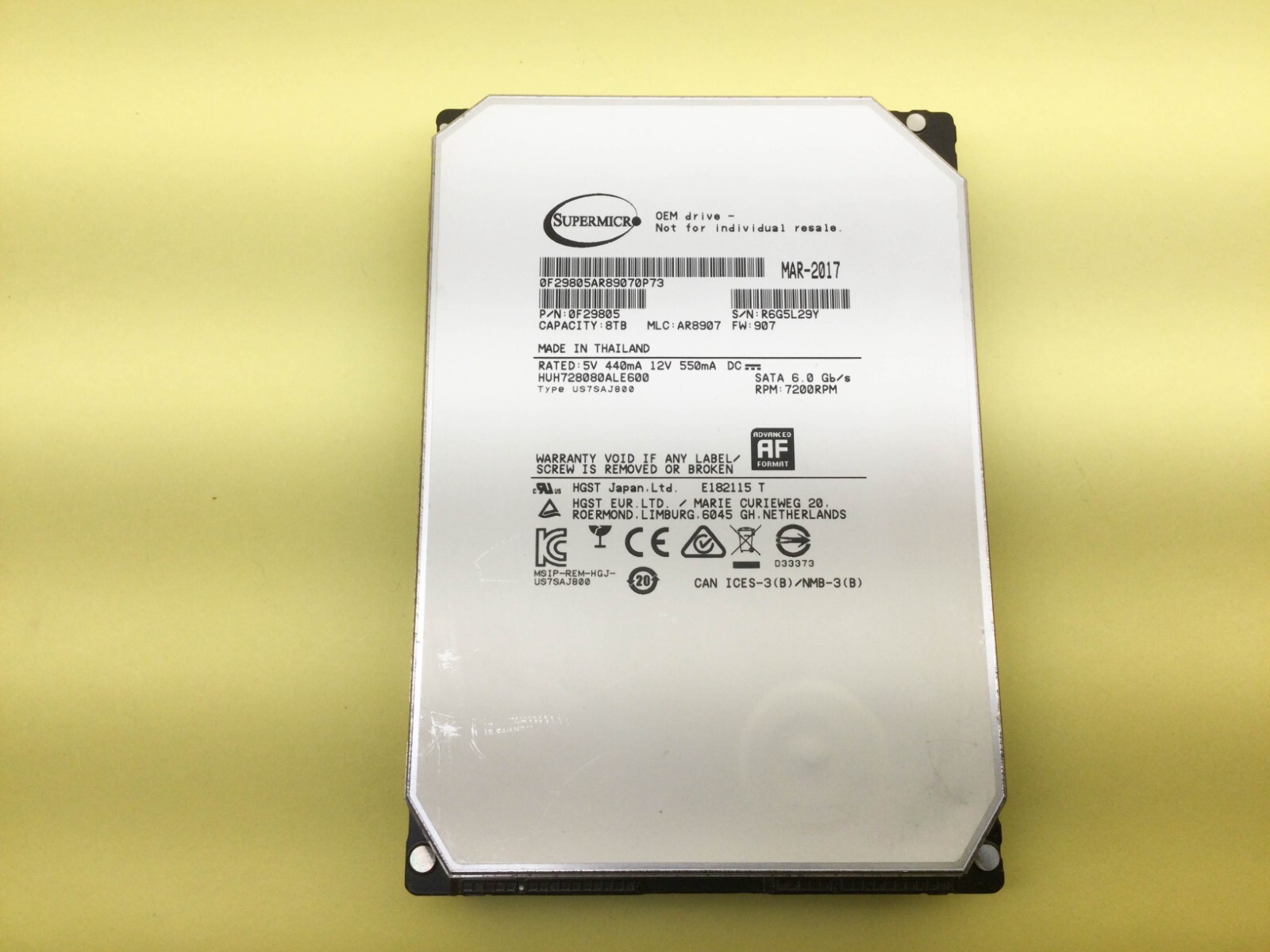 HGST Ultrastar 8TB 7.2K RPM SATA 6Gb/s 3.5″ Enterprise HDD HUH728080ALE600