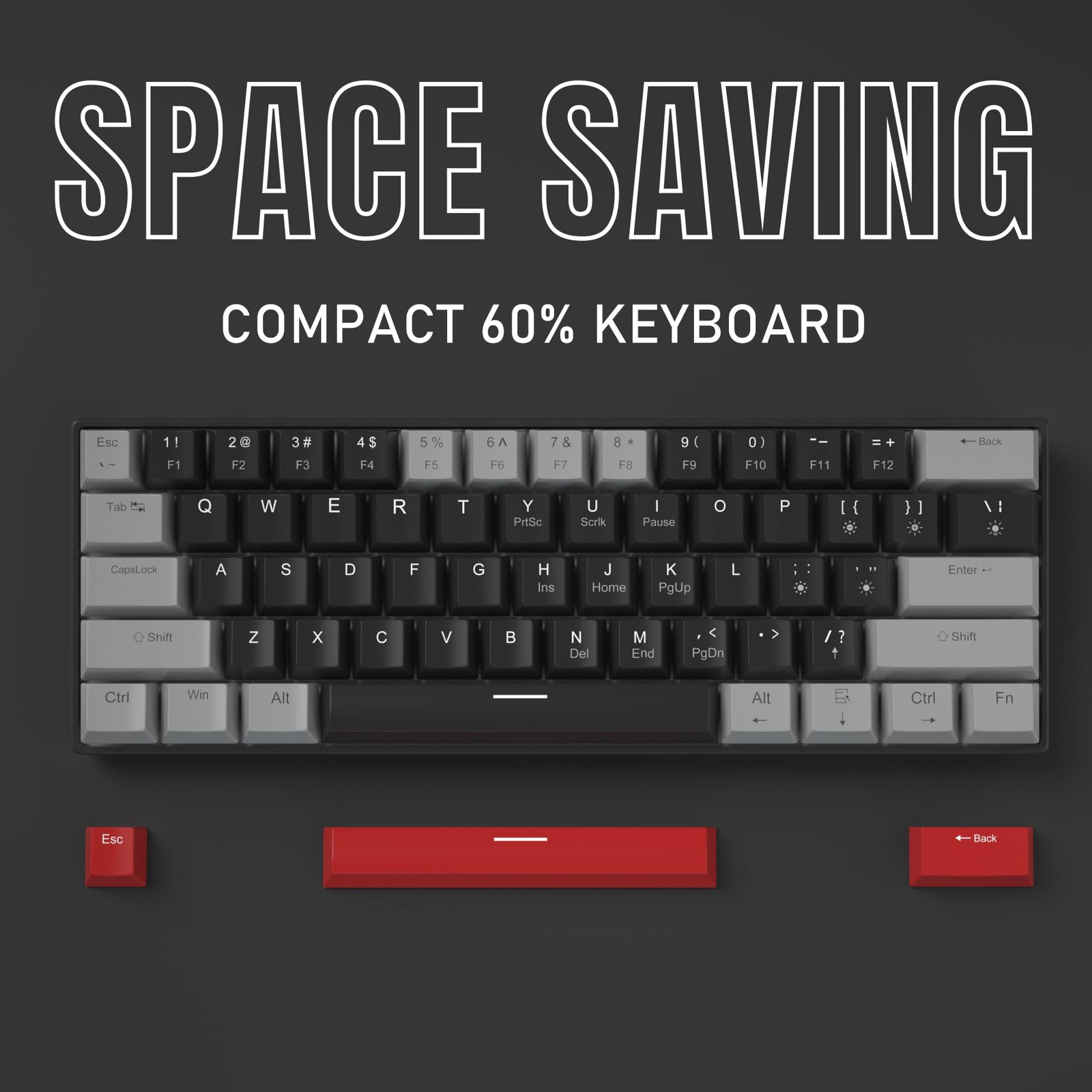 60% Mechanical Gaming Keyboard,Mixed Color Keycaps Gaming Keyboard with Linea…