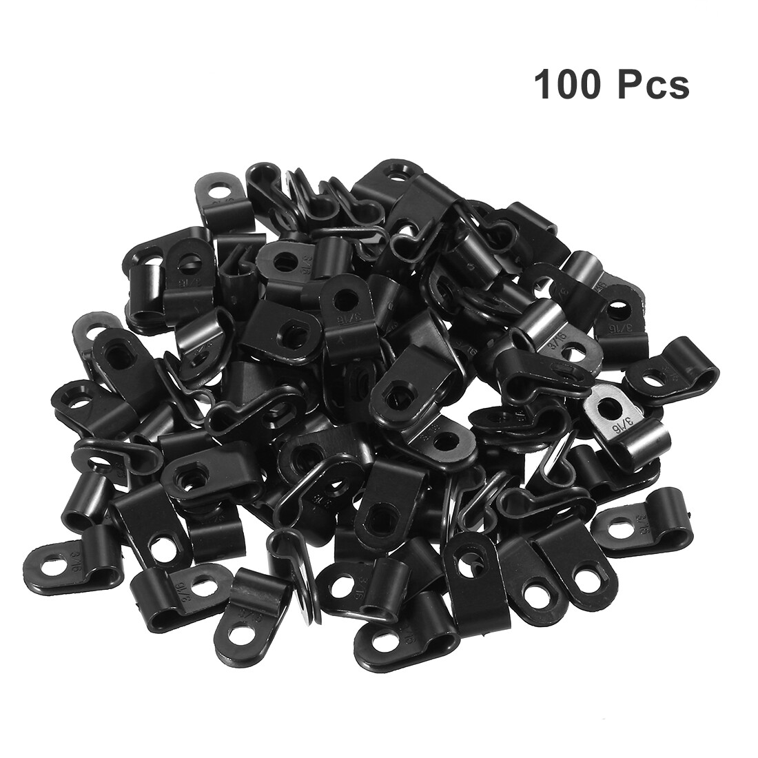 100pcs Nylon R-type Cable Clamp Organizer Cord Clips on Wire Management 5mm