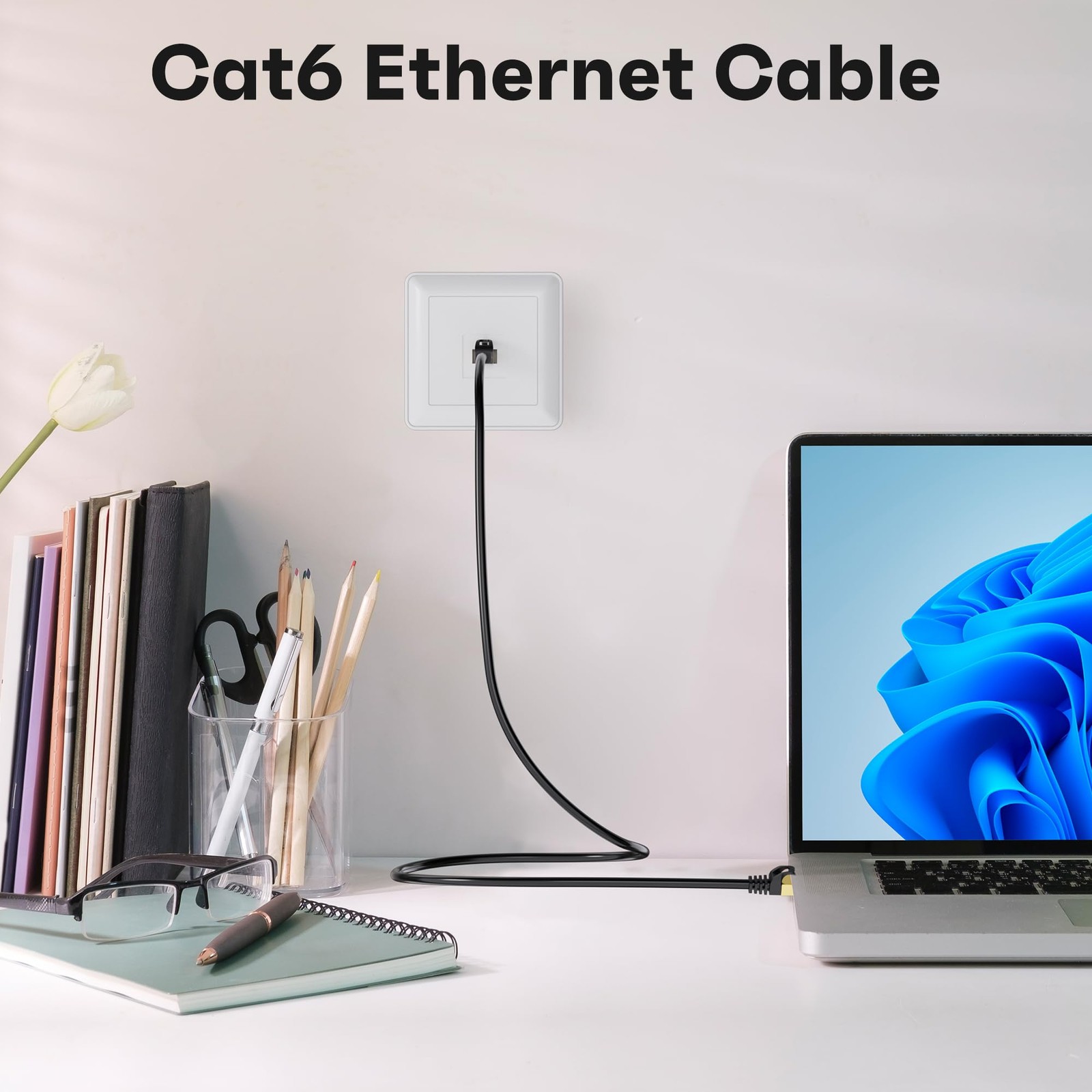 Cat6 Ethernet Cable 25FT Snagless RJ45 10Gbps FTP Shielded Patch Cord 1 PC