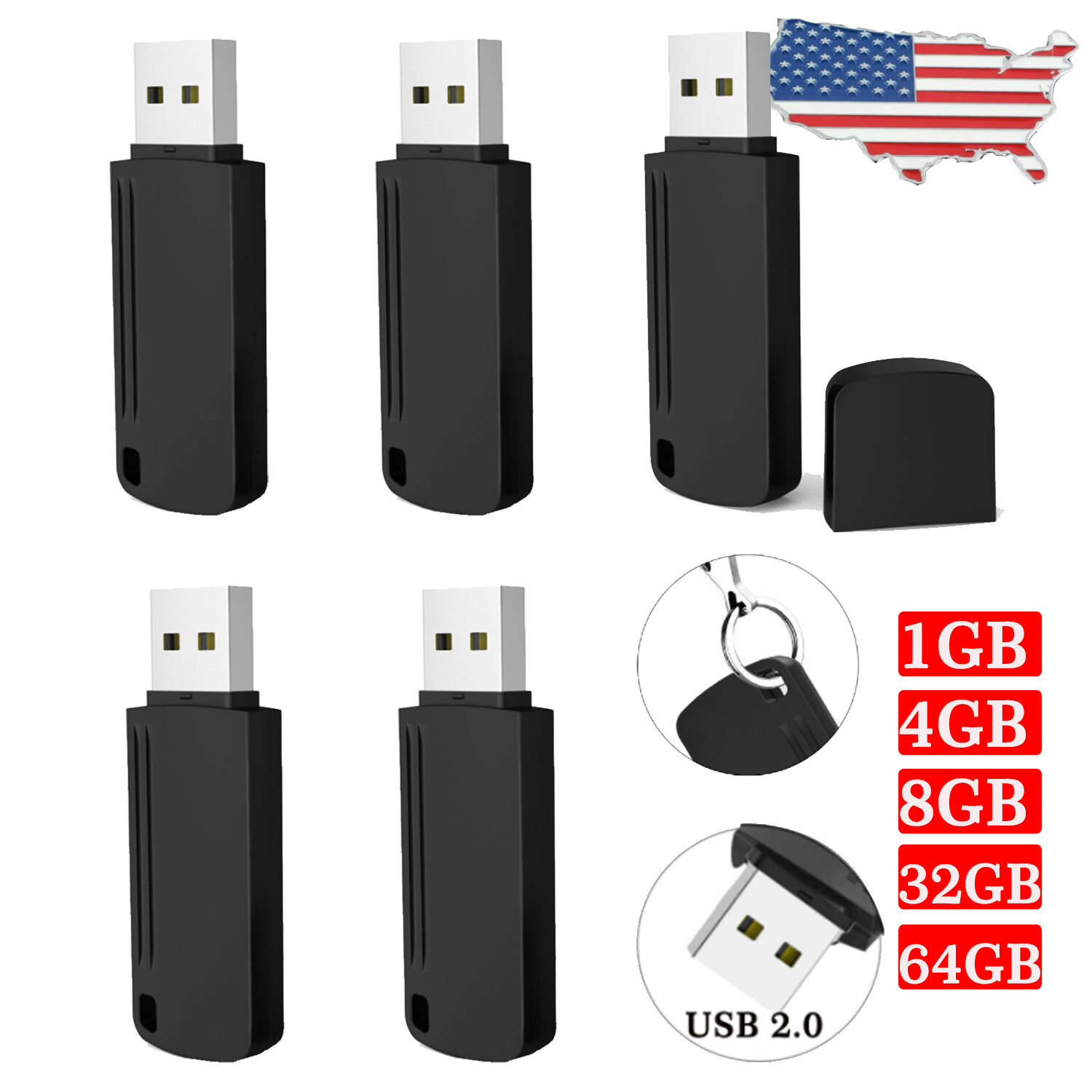 1-100PCS USB 3.0 Flash Drive Storage U Disk Memory Stick Data Thumb Pendrive LOT