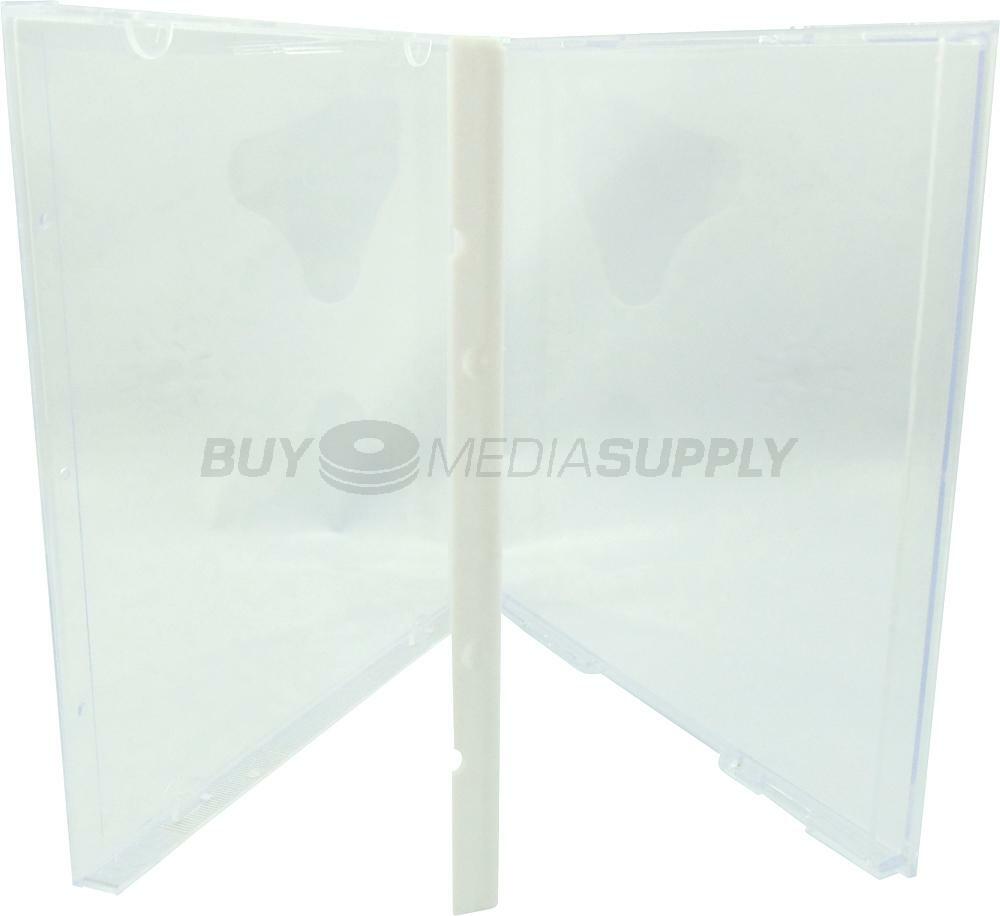 10.4mm Standard White Color Double 2 Discs CD Jewel Case Lot