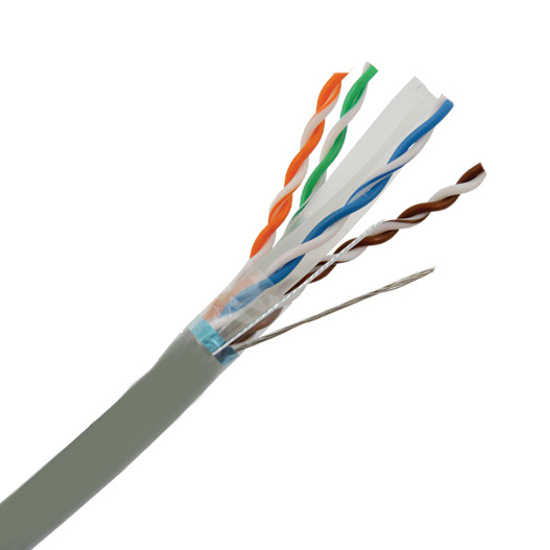 CAT6E Shielded CMR 550MHz Ethernet Cable STP Gray 1000FT – BARE COPPER