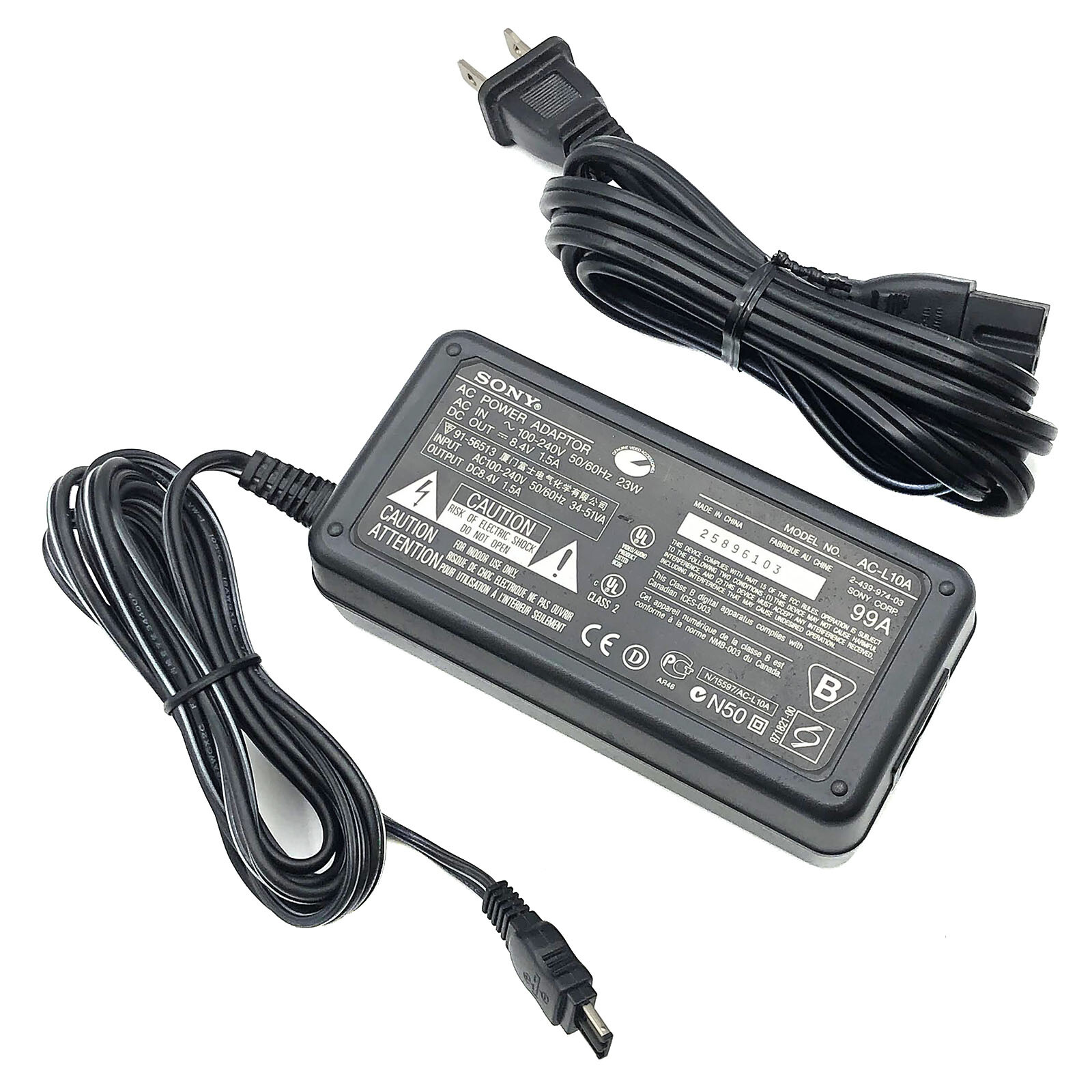 Original Sony AC Adapter For CCD-TRV25 Handycam Camcoder CCD-TRV36 W/Cord