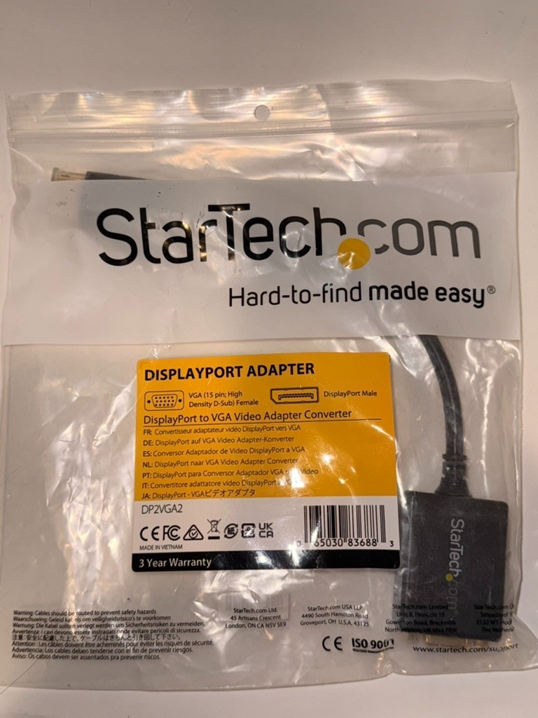 StarTech DP2VGA2 DisplayPort to VGA Video Adapter Converter DP Male to VGA