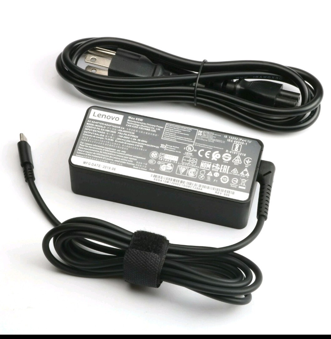 Genuine Lenovo ThinkPad Laptop Charger 65W 20V 3.25A Type-C USB ADLX65YLC2D