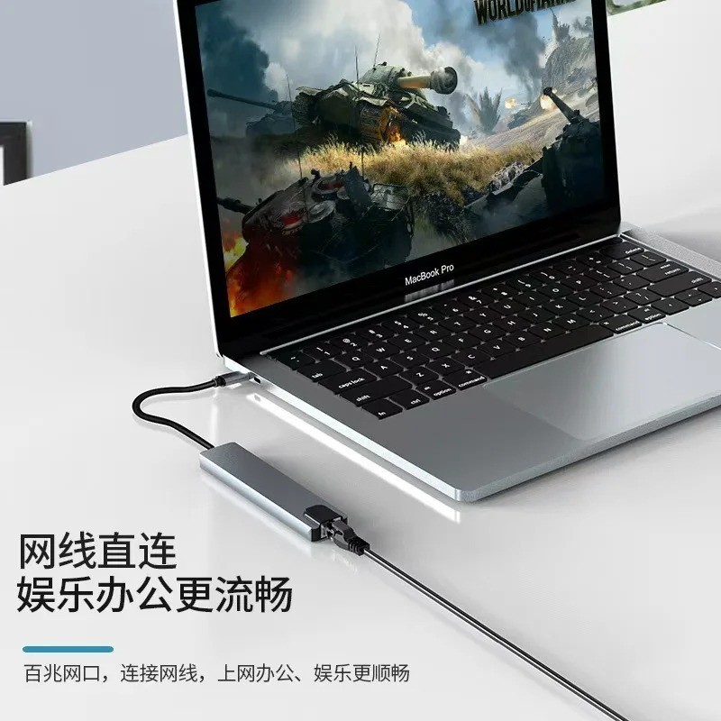 8 in 1 USB-C Hub Type C To USB 3.0 4K HDMI PD Adapter For iPhone Macbook Pro/Air