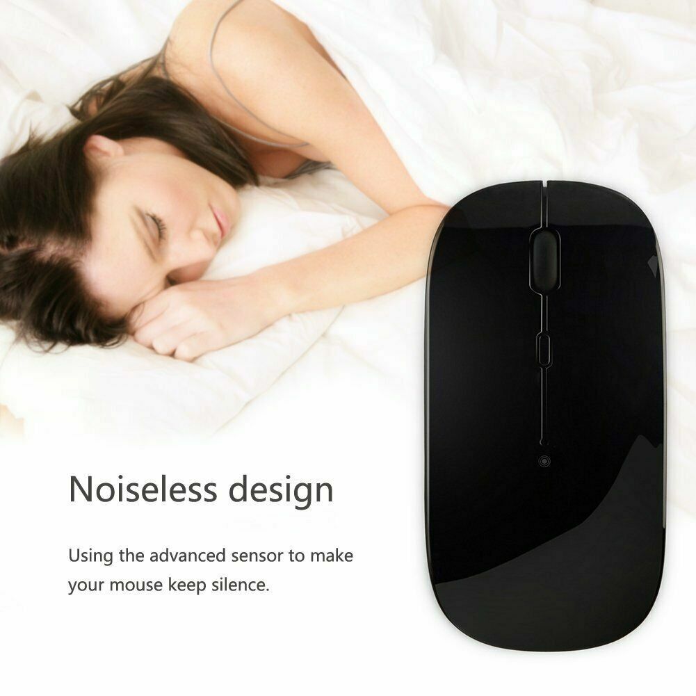 New Slim 2.4 GHz Optical Wireless Mouse + Receiver For Laptop PC Mac Black US