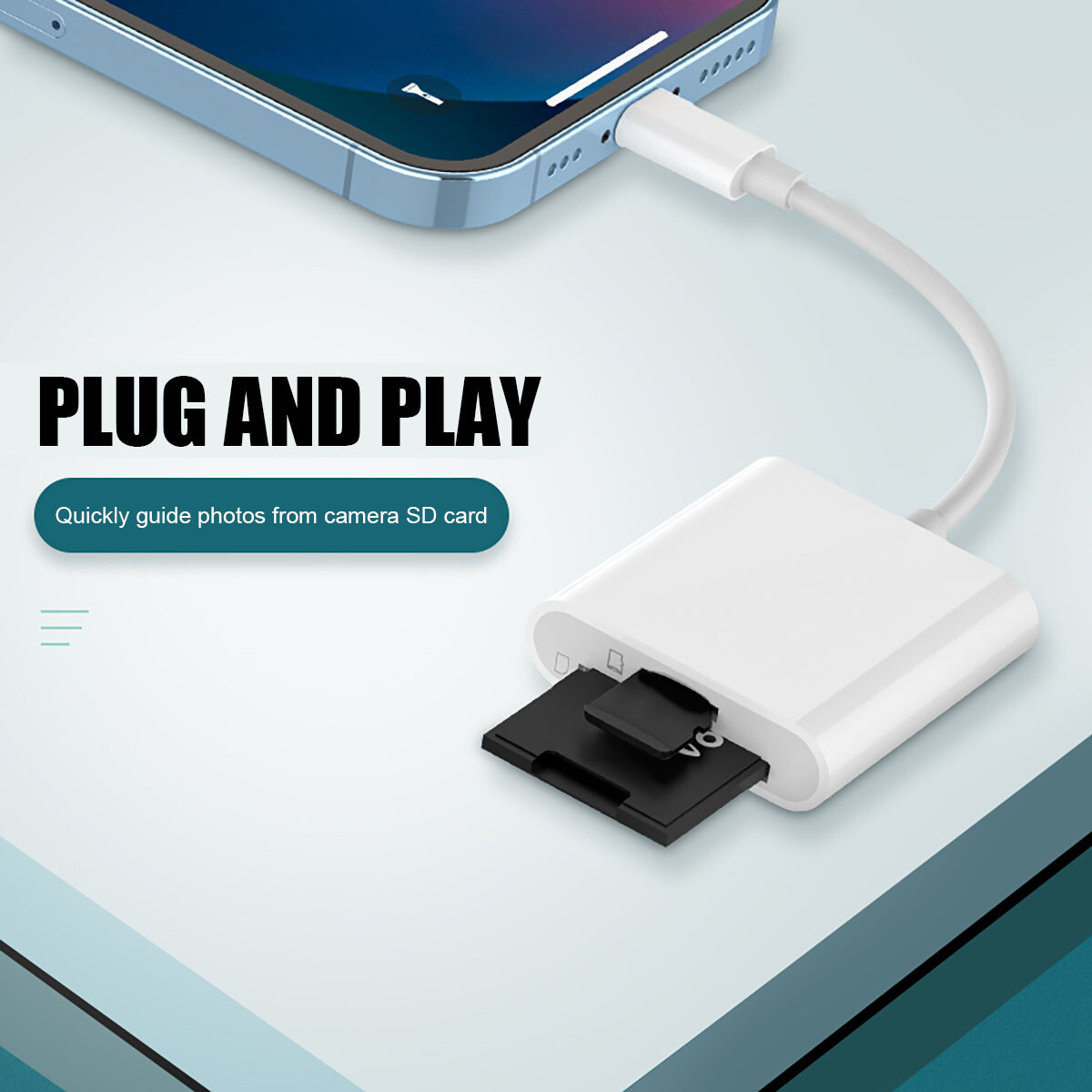 2in1 Micro SD/TF Dual Slot Memory Card Reader for iPhone iPad Camera Adapter Lot