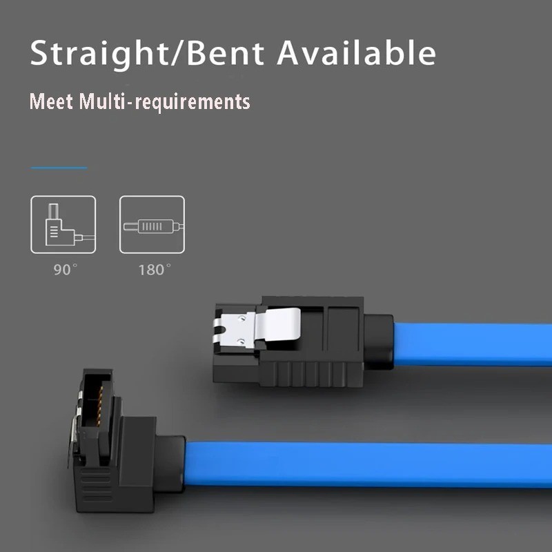 5PCS SATA III 90° Data Cable for SSD HDD Adapter High Speed SATA3.0 Motherboard