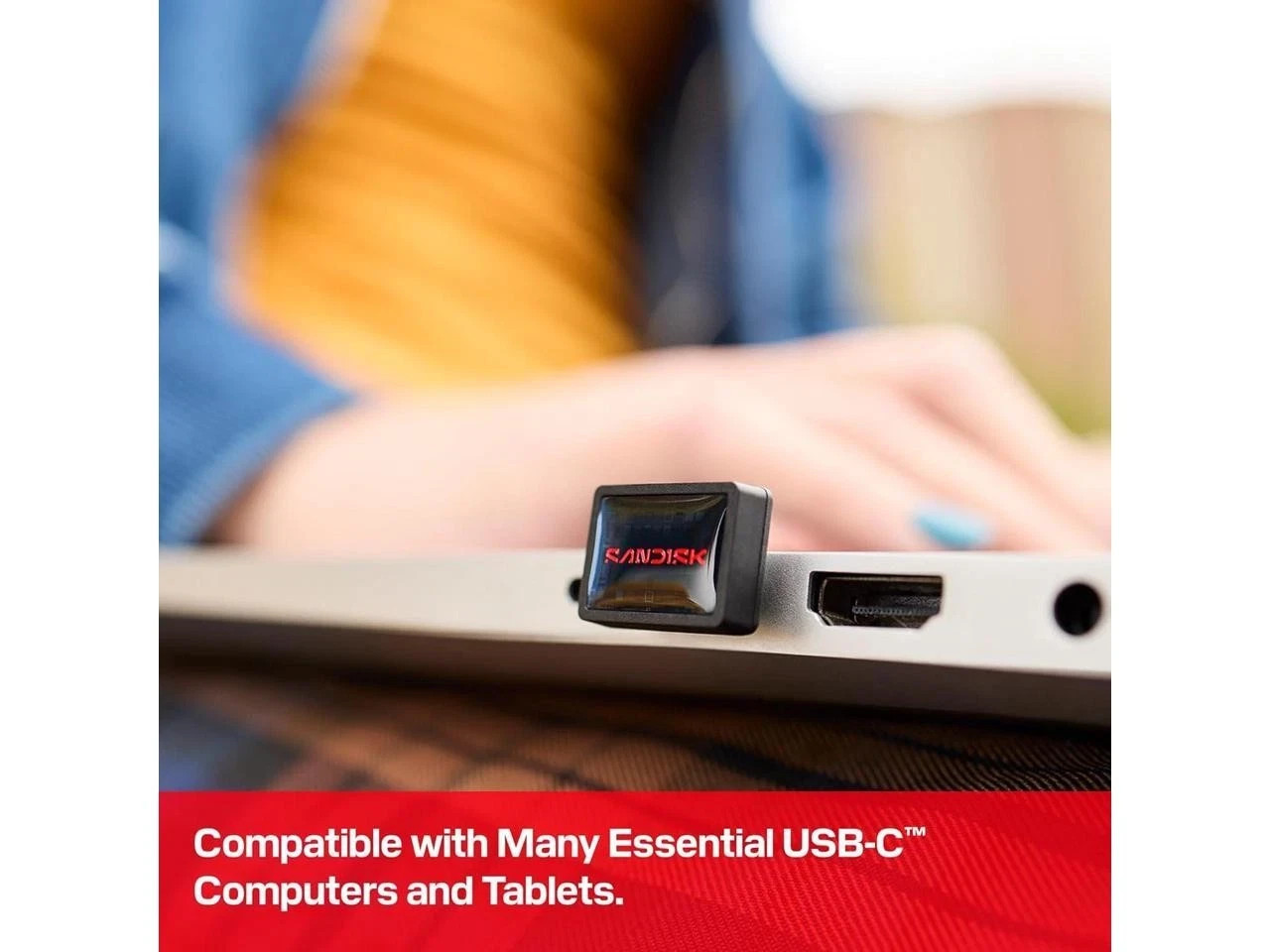 SanDisk Extreme Fit USB-C 256GB USB 3.2 Type-C, 400MBs Drive SDCZ530-256G-G46