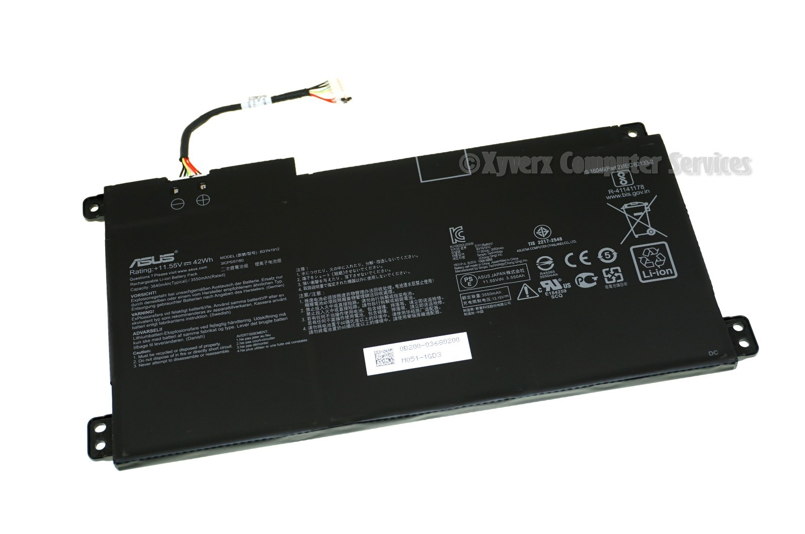 0B200-03680200 B31N1912 OEM ASUS BATTERY 11.55V 42WH E410MA-TB.CL464BK (B)(DF14)