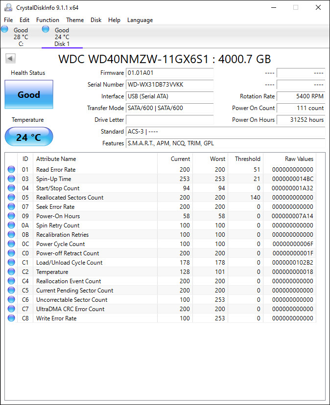 WD40NMZW-11GX6S1 s/n: WX31DB DEC/ 2017 Malaysia 4TB 2.5″ USB 3.0 WESTERN DIGITAL