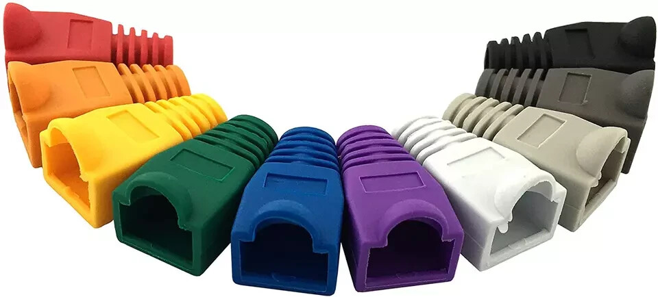 100 Pcs Mixed Color Cat5E Cat6 Rj45 Ethernet Network Cable Strain Relief Boots