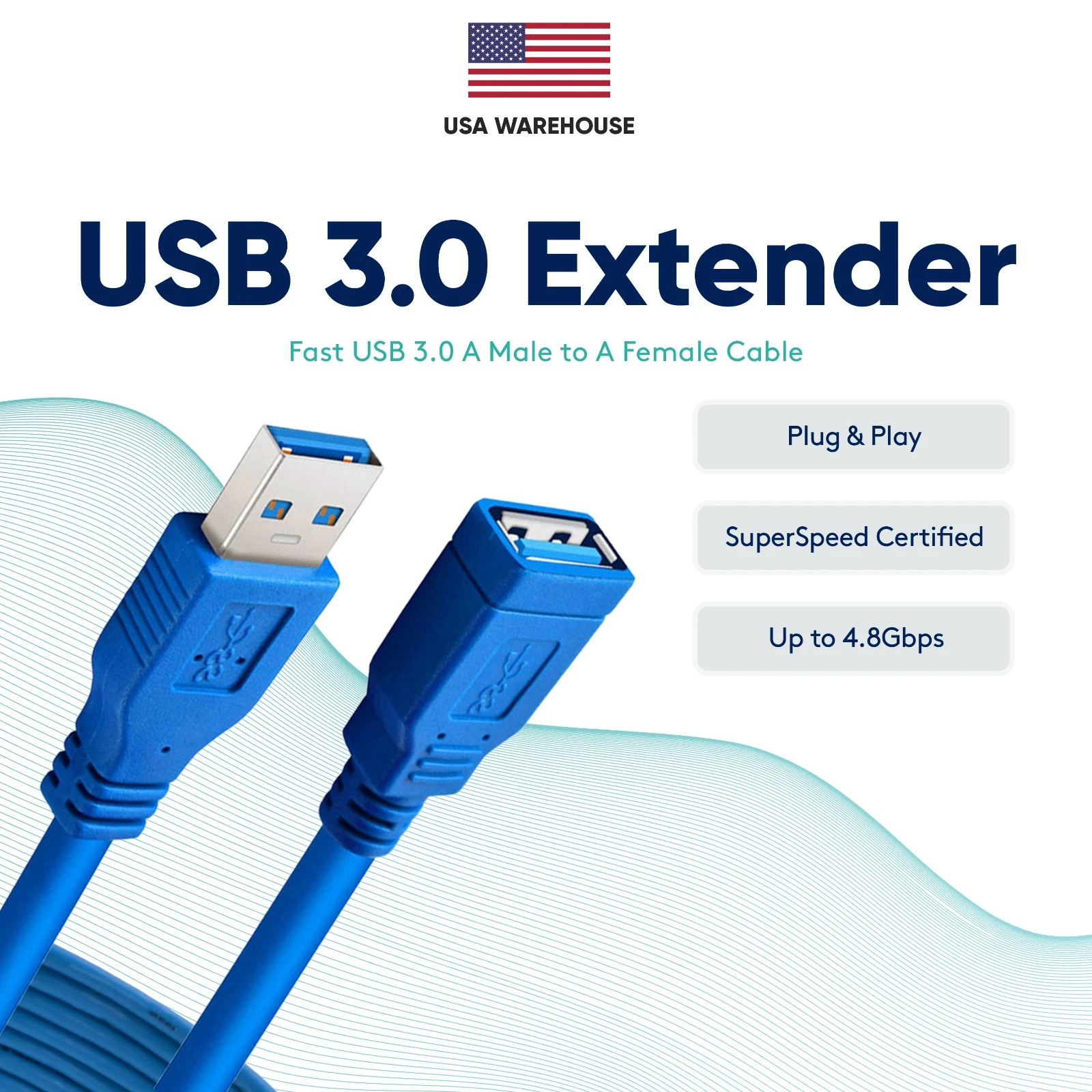 LOT USB 2.0 3.0 Extension Extender Cable Cord A Male to Female 1-16FT HIGH SPEED