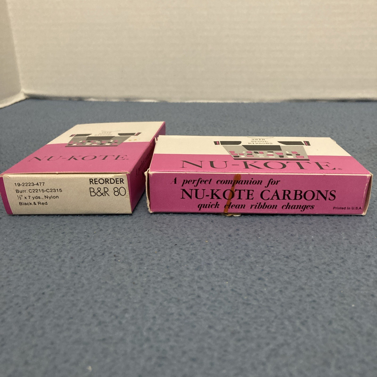 VTG Nu-Kote B R 80 Black & Red Nylon Twin Spool Ribbon (1/2″ x 7yds.) – Set of 2