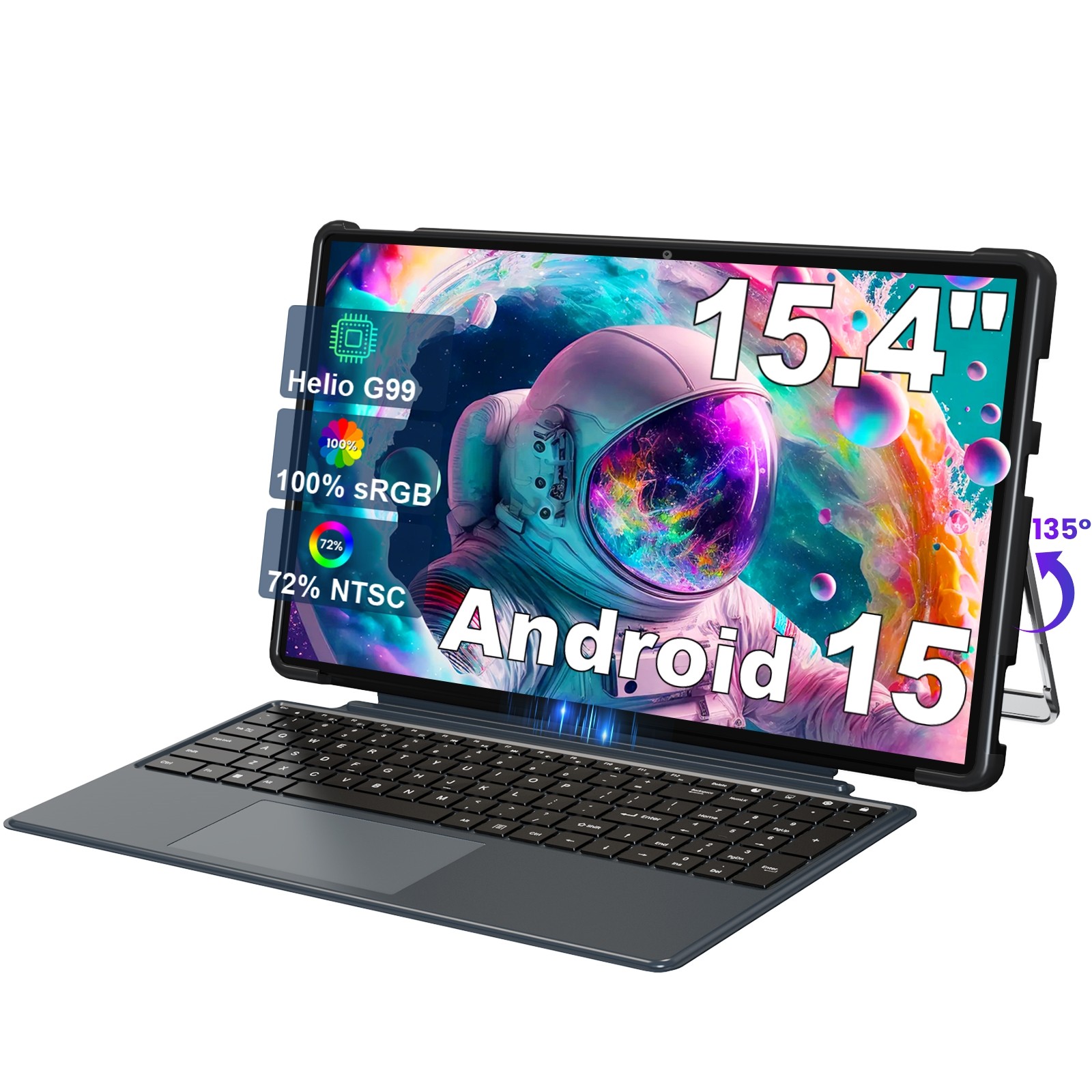 2026 Jumper 15.4″ Tablet with Keyboard 8GB RAM 256GB ROM Android 10000mAh Google
