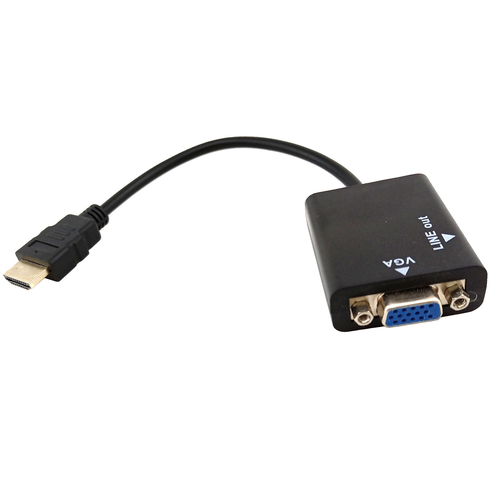 HDMI to VGA Port D-Sub Analog Output Adapter 1080P Video Audio Signal Converter