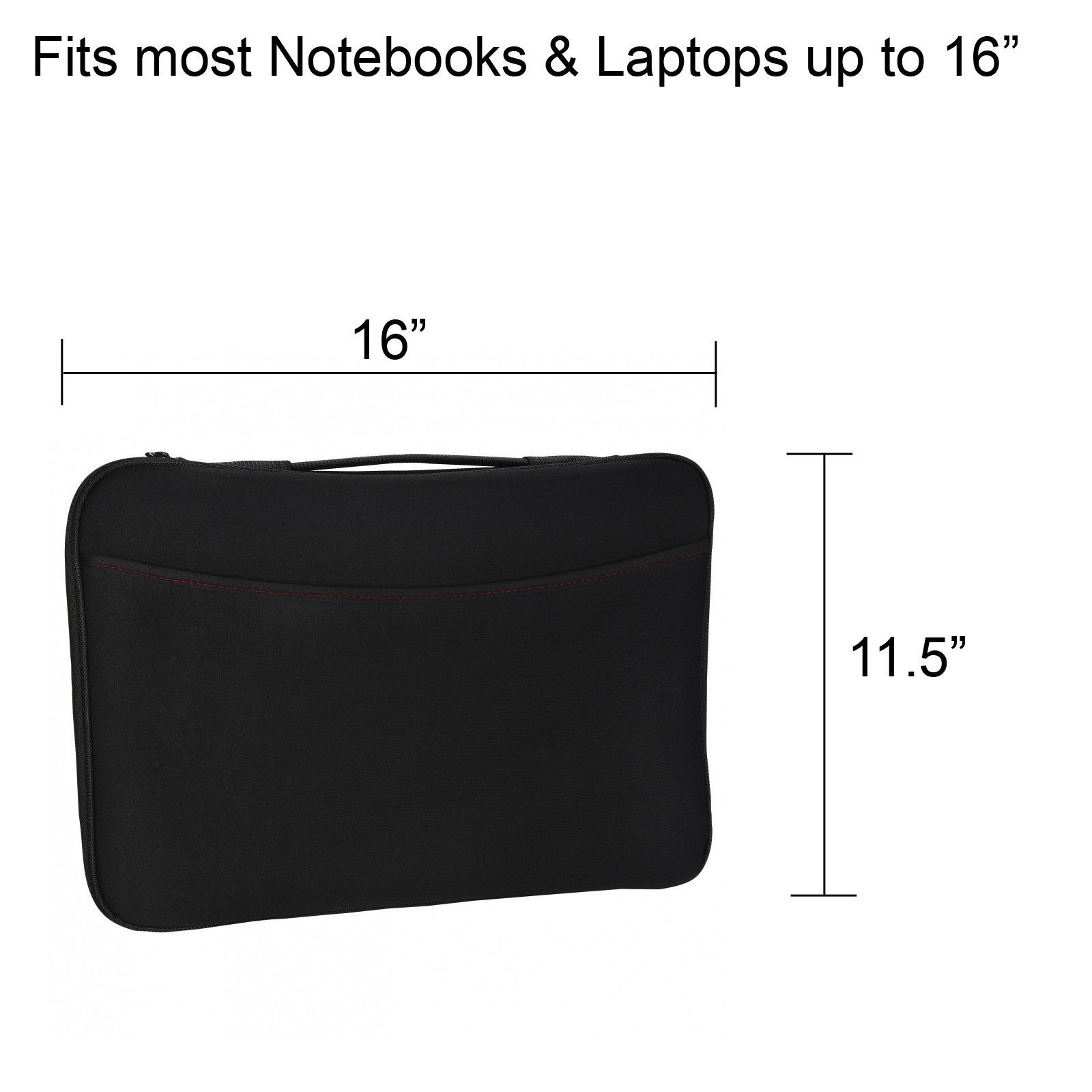 Logitech 16 Inch Notebook Laptop Sleeve Bag Pouch Handle Case Cover BLACK & RED