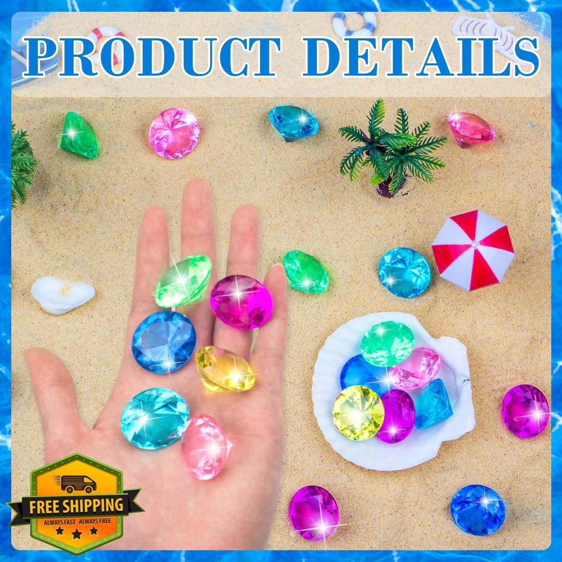 Prehalpty 70pc 30mm Acrylic Gems