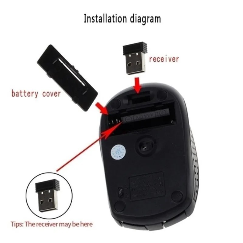 2.4GHz Wireless Optical Mouse Mice & USB Receiver For PC Laptop Computer DPI USA