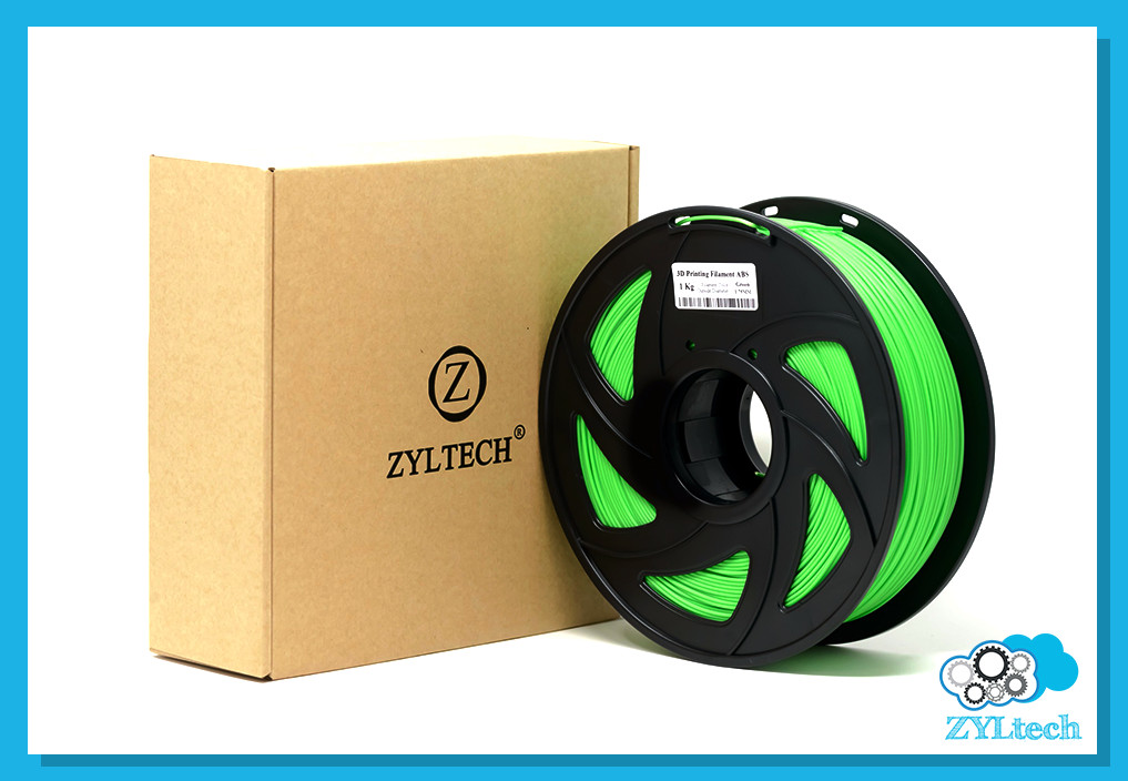 Green ABS 3D printer filament 1.75 mm 1 kg 2.2 lbs