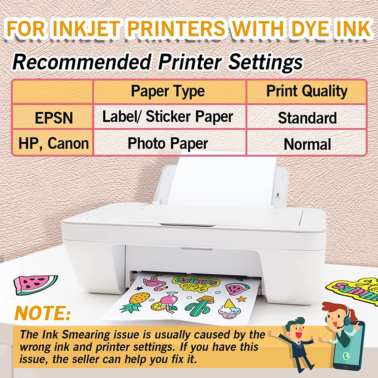 Koala Glossy Sticker Paper Inkjet Printer 8.5×11 120 Sheets Photo Sticker Paper