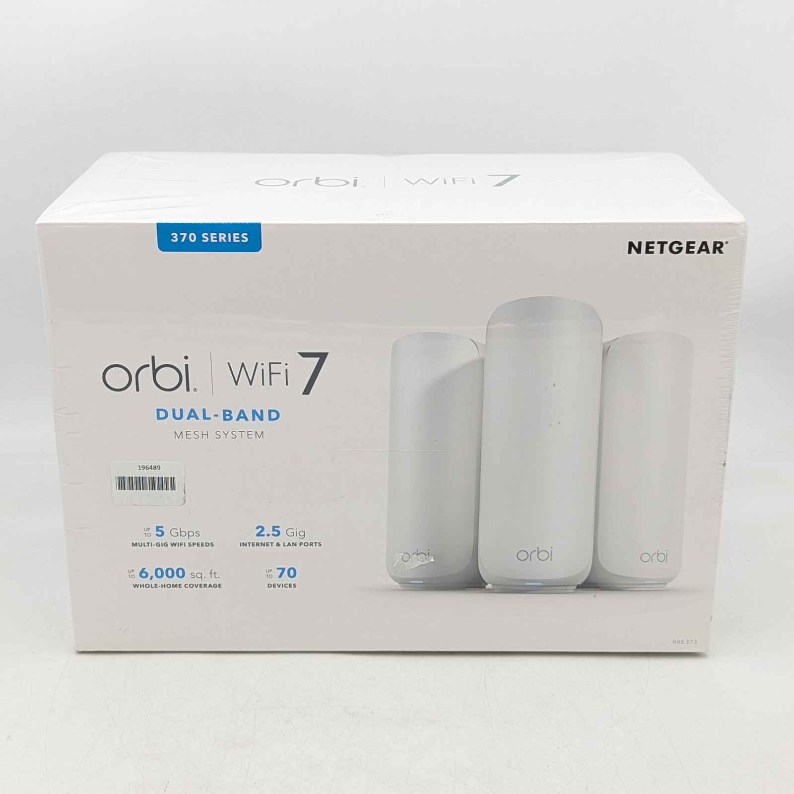 NETGEAR Orbi 370 Wireless Dual-Band Wi-Fi 7 Mesh System (RBE373-100NAS) 3-Piece