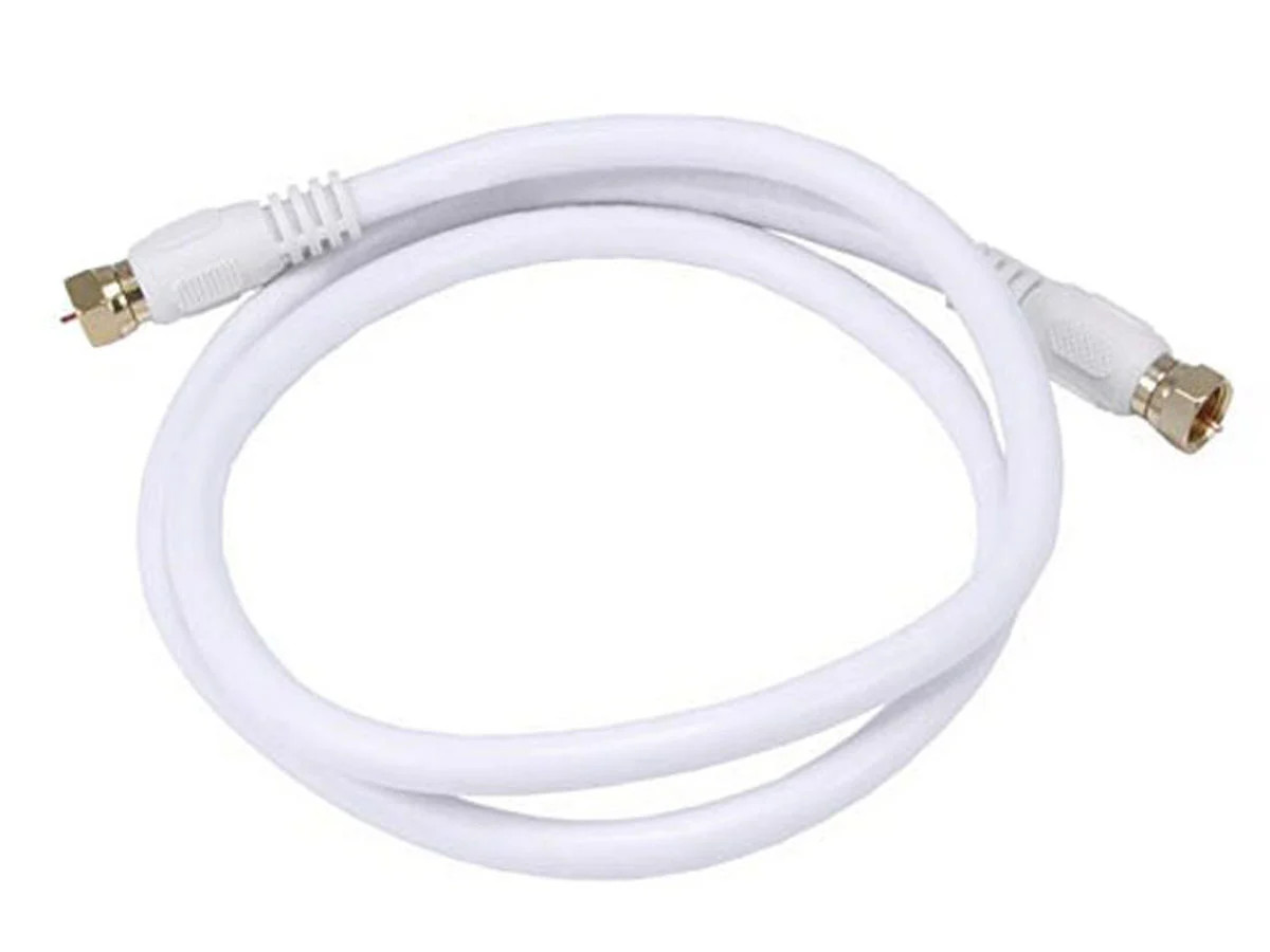 Monoprice 3ft RG6 (18AWG) 75Ohm, CL2 Coaxial Cable W/ F Type Connector – White