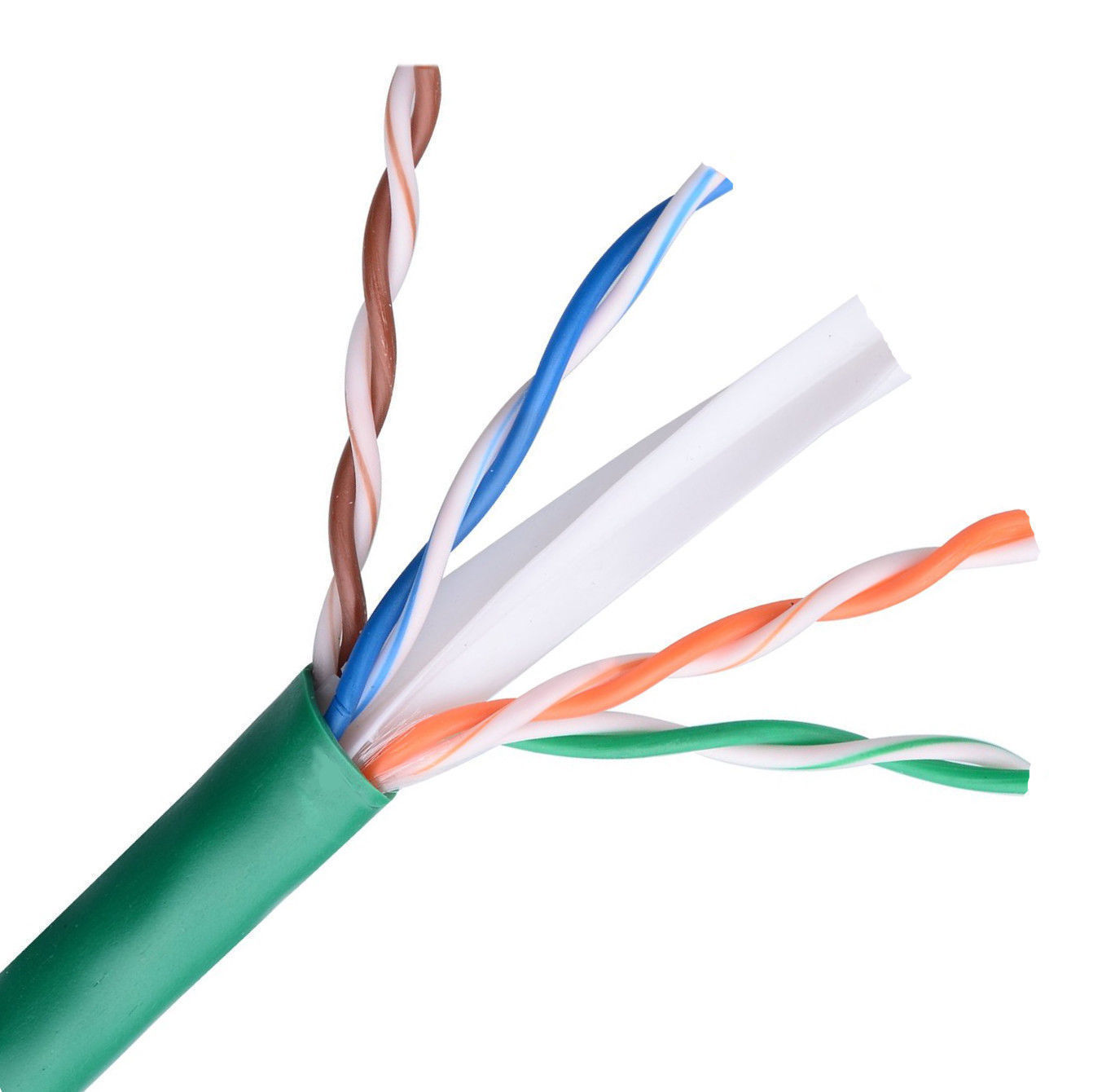 Lot of 10 – CAT6E Ethernet 550MHz CMR Cable Green 1000FT 23 AWG COPPER