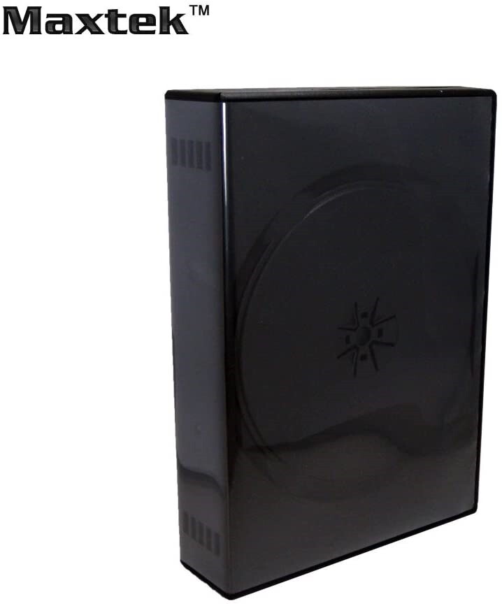 One Maxtek Black 12 Disc DVD Cases with 5 Flip Trays and Outter Clear Sleeve