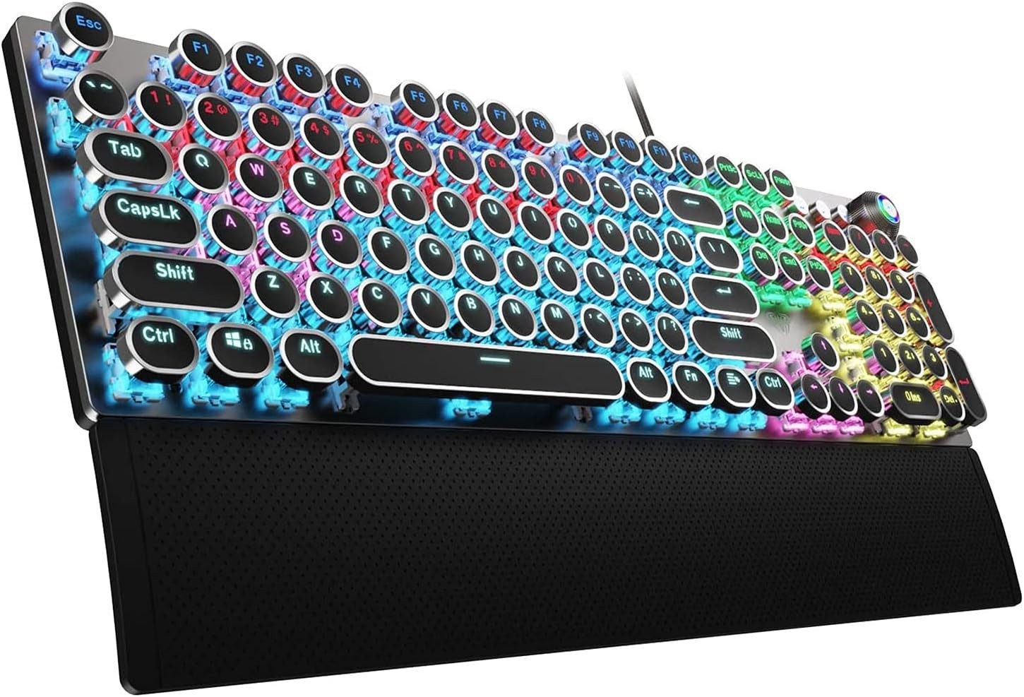 AULA F2088 Typewriter Mechanical Gaming Keyboard Wired with Removable Wrist Rest