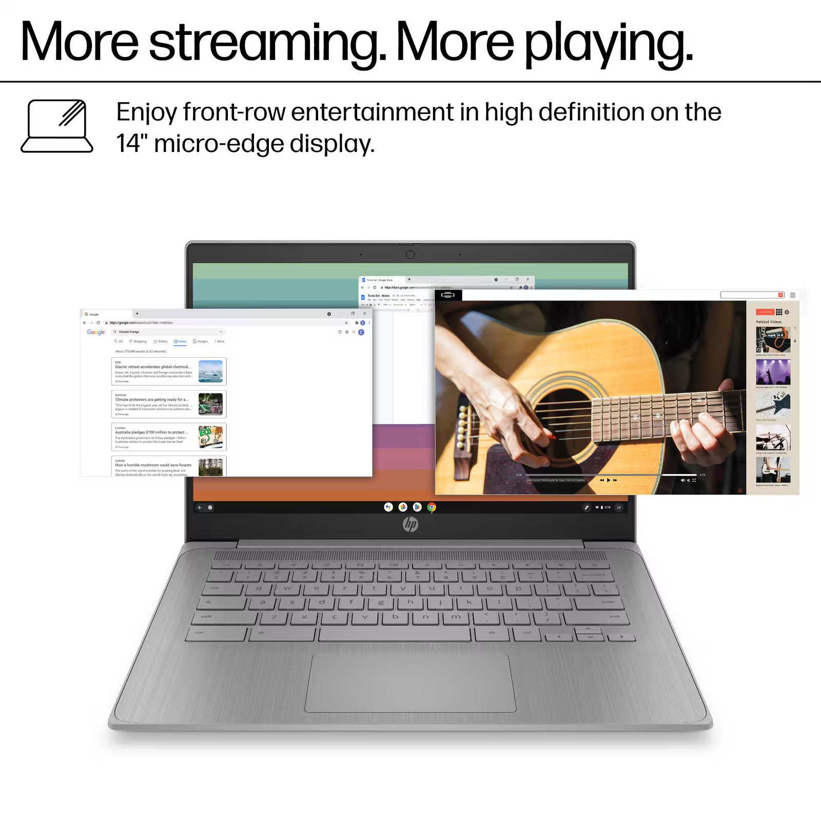 HP – 14″ Chromebook – Intel Celeron – 4GB Memory – 64GB eMMC – Modern Grey