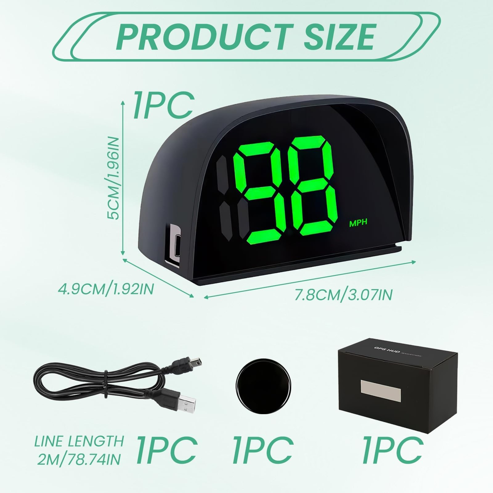 GPS Digital Speedometer for Car MPH Golf Cart Universal HUD Speed Meter with