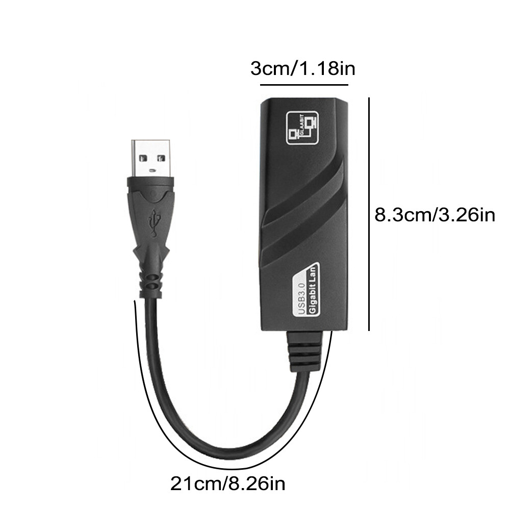 USB 3.0 Gigabit Ethernet LAN RJ45 1000Mbps Network Adapter For Windows PC Mac