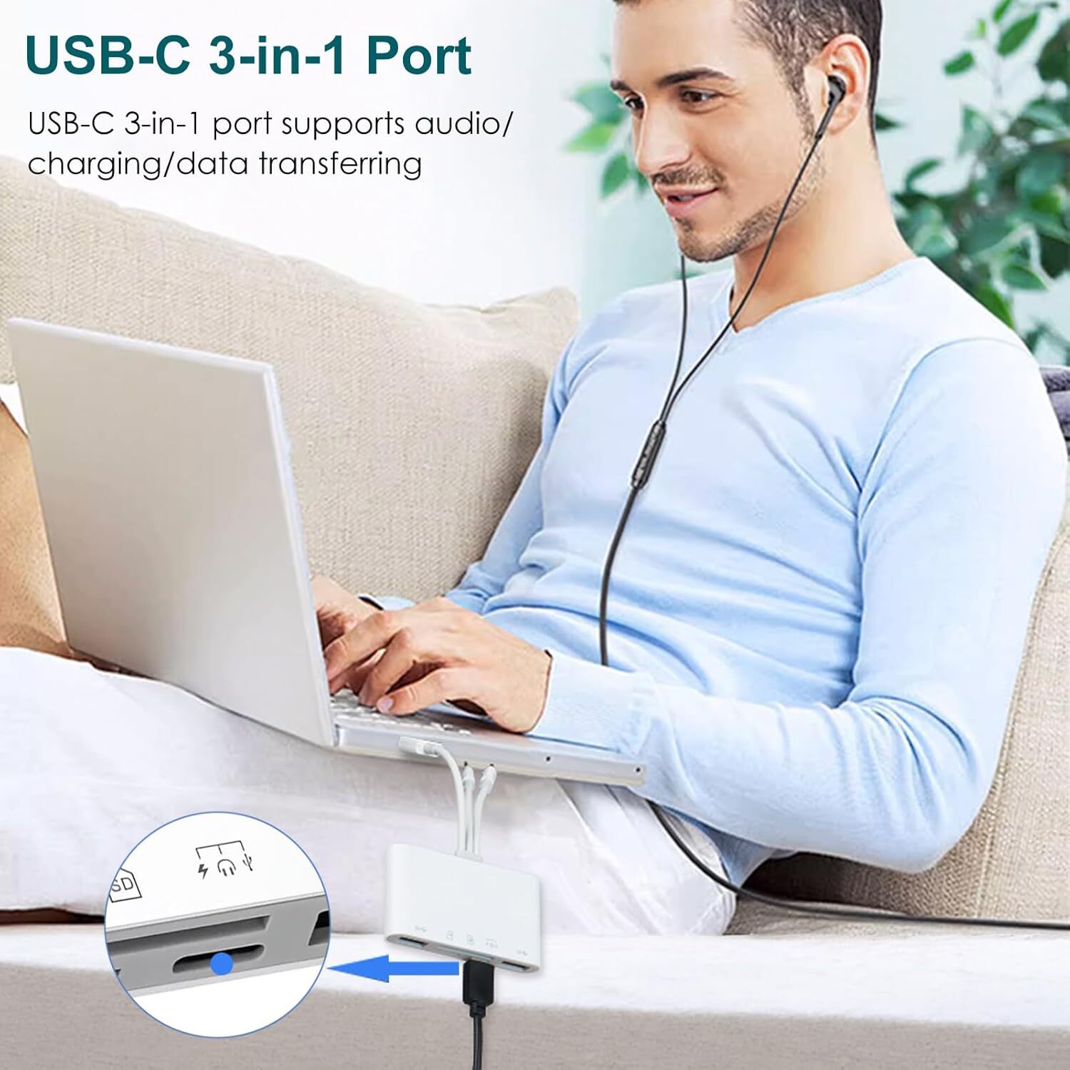 5 in 1 USB SD TF Card Reader Camera Adapter For iPhone 16 15 14 13 12 11 Pro Max