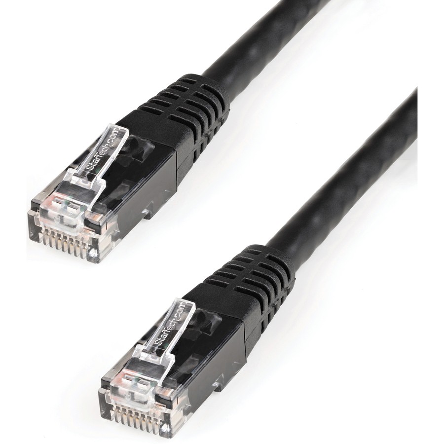 StarTech C6PATCH25BK 25ft CAT6 Ethernet Cable – Black Molded Gigabit