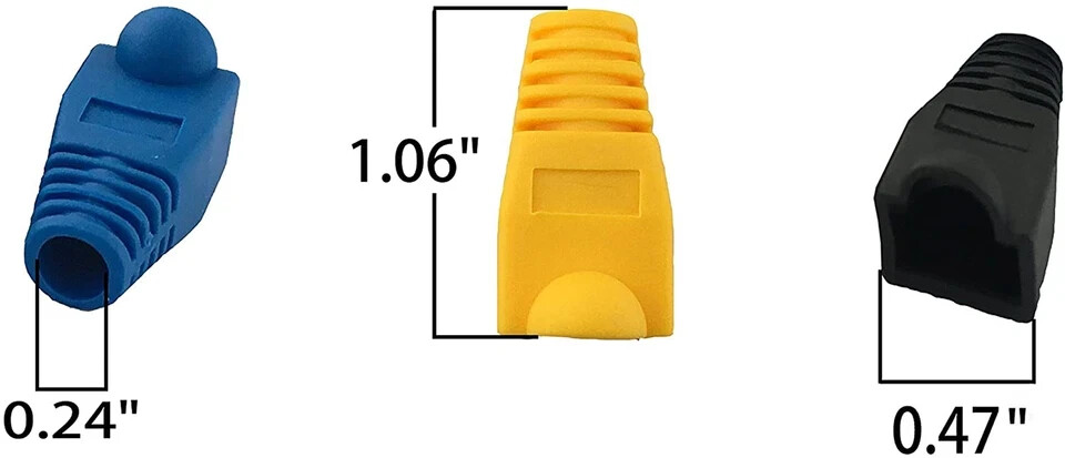 100 Pcs Mixed Color Cat5E Cat6 Rj45 Ethernet Network Cable Strain Relief Boots