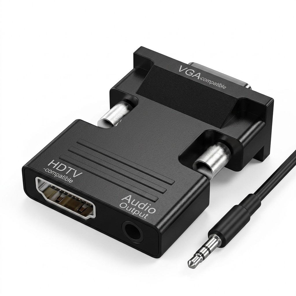 HDMI to VGA Adapter Official Audio Converter Female to Male PC Laptop Monitor
