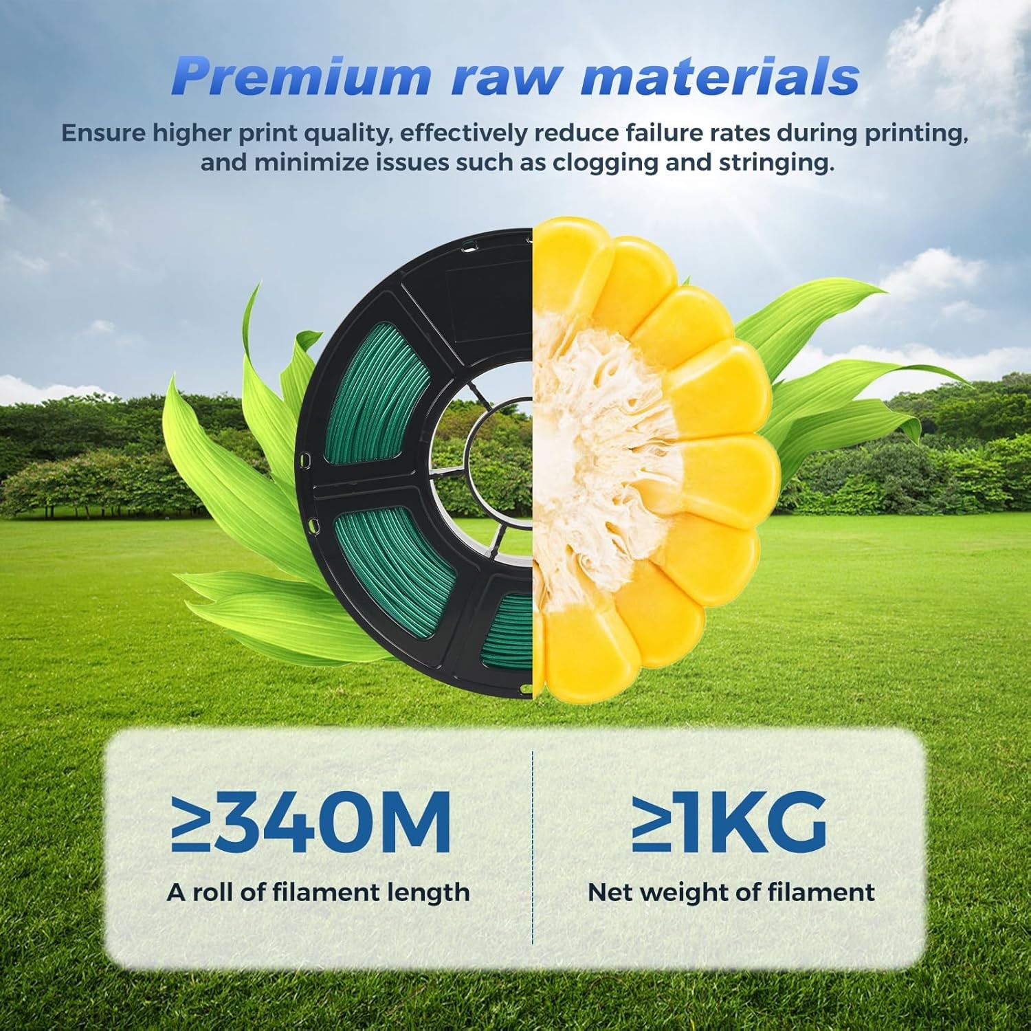 FLASHFORGE Rapid PLA 3D Printer Filament 1.75mm 1KG Aurora Green Max 500mm/s