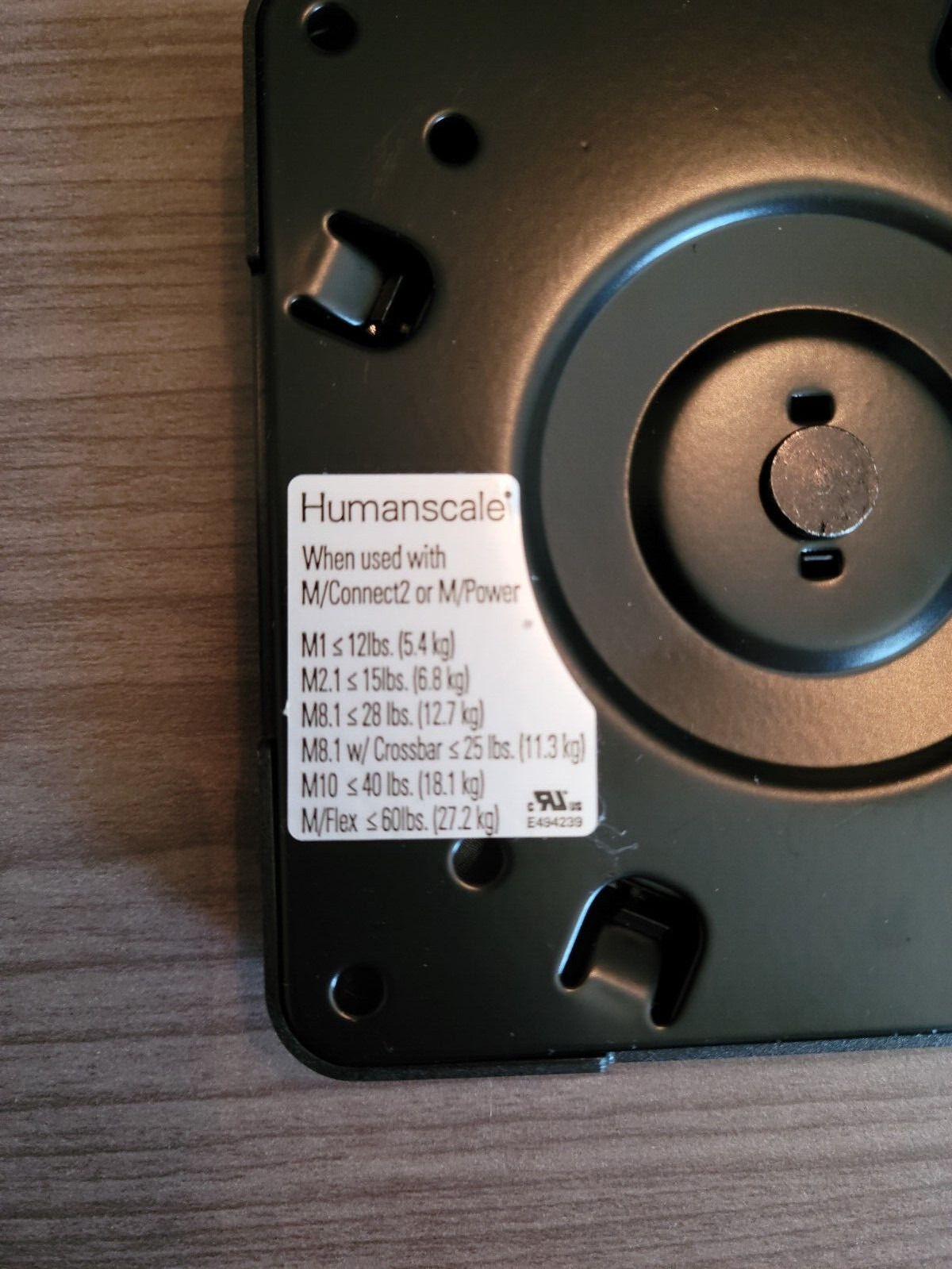 Humanscale Monitor Arm Vesa Plate Mount 100mm for M1 M2.1 M8.1 M10 M/Flex 1-11-B